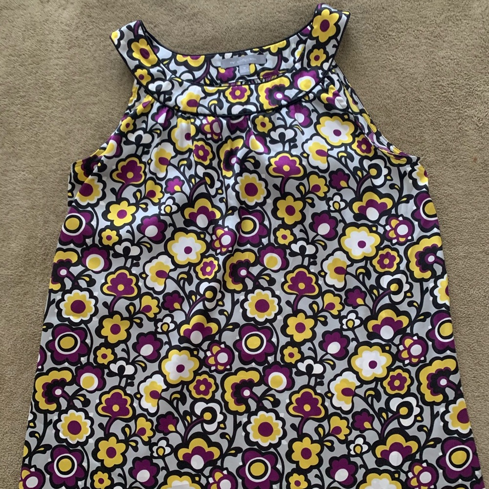 Bold Floral Print Tank - EUC